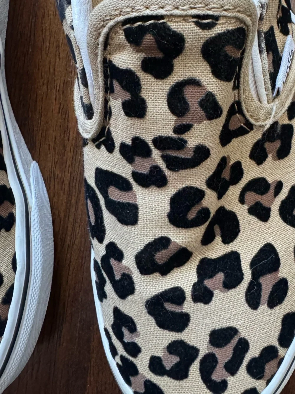 Girls Leopard Print Low Top Vans, Gently Used, Size Size 3 Girls,